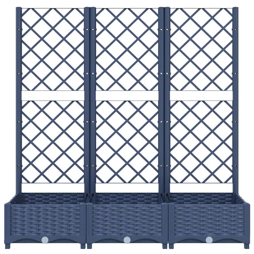 Fioriera da Giardino e Graticcio Grigio Blu 120x40x121,5 cm PP 318252