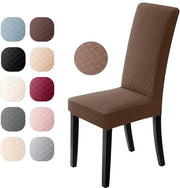 Set di 6 Hoes per Sedile Universali con Strettozza Jacquard, Hoes per Sedile Removibili, Tovaglia per Cucina Bi-Elastica con Strettozza per Decorazioni di Tavola e Feste di Matrimonio (Marrone, Pacchetto da 6)