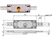 SERRATURA CILINDRO FISSO TONDO CENTRALE 8231- - mm.155x15x55h. dotazione 2 chiavi (8231.9) - 2 pezzi VIRO