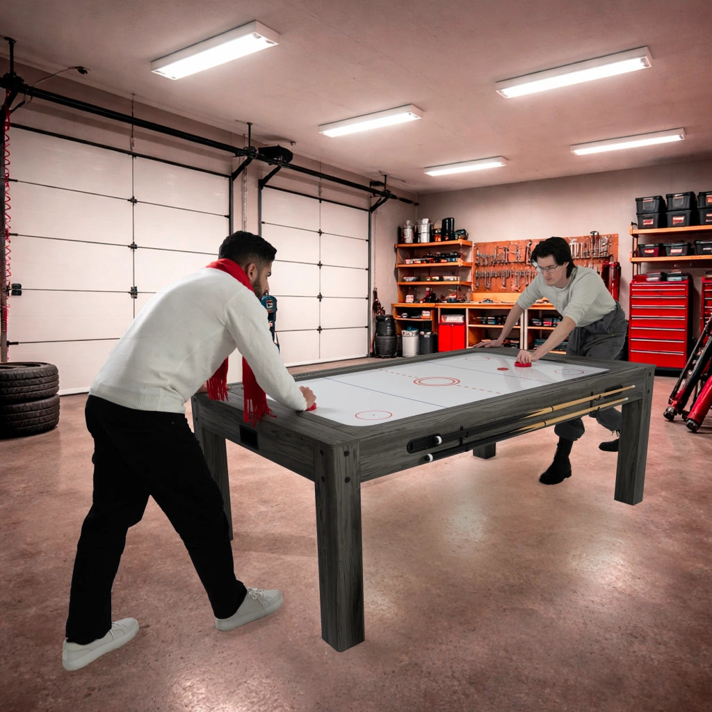 Tavolo Multi Gioco 7-in-1 7ft (213 cm) Grigio con 2 Panche Contenitore