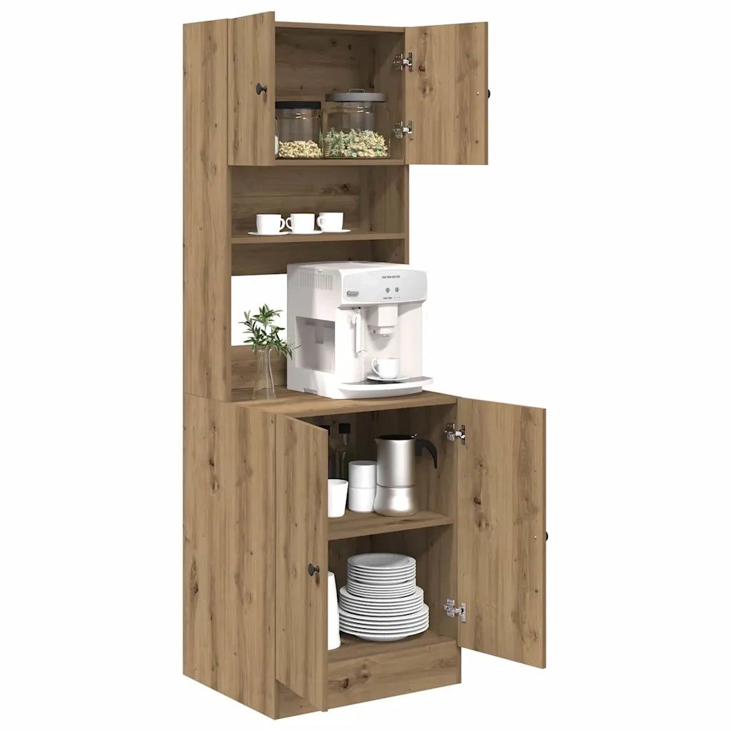 Credenza da cucina 2 pz-Set di 2 Buffet-Armadio da cucina Rovere artigianale 60 x 50 x 180 cm