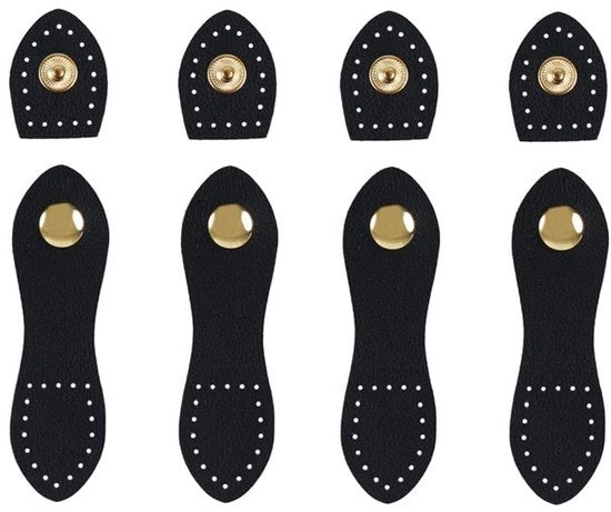 Set di 4 Cerniere in Pelle - Cerniere con Dado - Accessori di Fissaggio - Chiusura per Portafoglio - Resistenti e Sottili - Cerniera a Dado