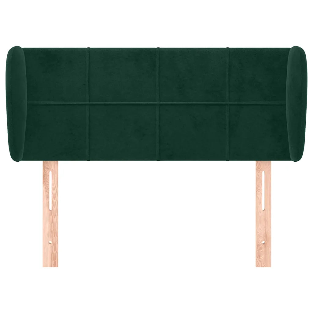 Testiera | Testata ad Orecchio Verde Scuro 103x23x78/88 cm in Velluto