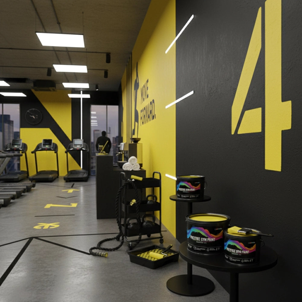 Pittura murale prestige gym paint giallo limone super lavabile *** formato 2.5 lt, confezione 1