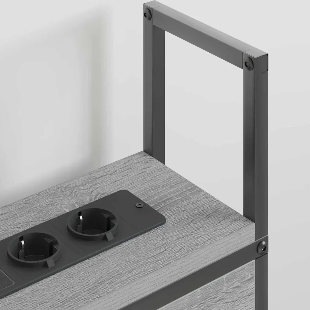 Testiera con Stazione di Carica e Storage Grigio sonoma 859823