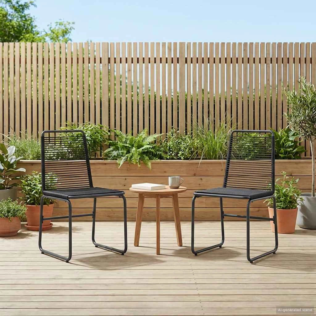 Sedie da giardino 2 pz Nero Rattan 42025096