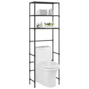 Scaffale per Bagno con 3 Ripiani Nero 53x28x169 cm cod mxl 54058