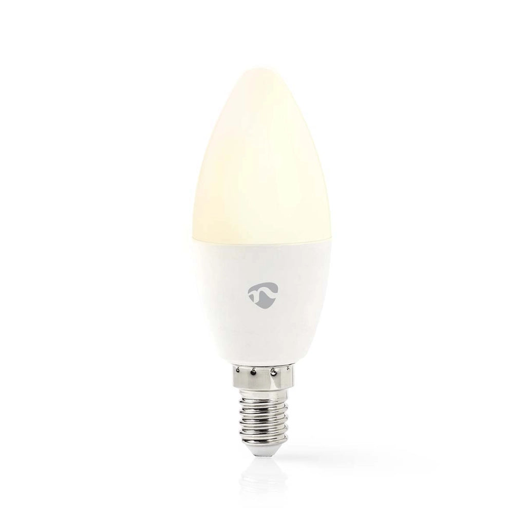 Collegare lampadina Wi-Fi LED RGB 4,9W 470lm E14 forma di candela di plastica Bianco Nedis