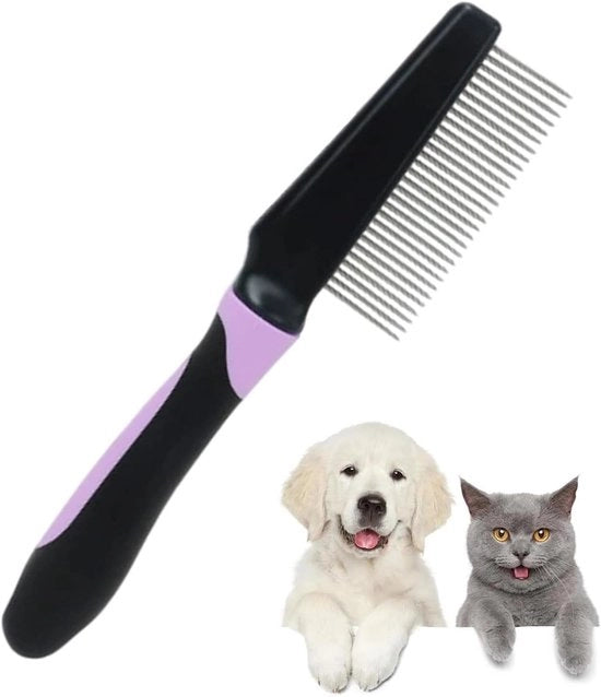 Pettoio per Cani e Gatti - Molto Soffice e Sicuro con Denti Arrotondati - Rimuove Zecche, Tafani, Macchie Lacrimali e Scaglie