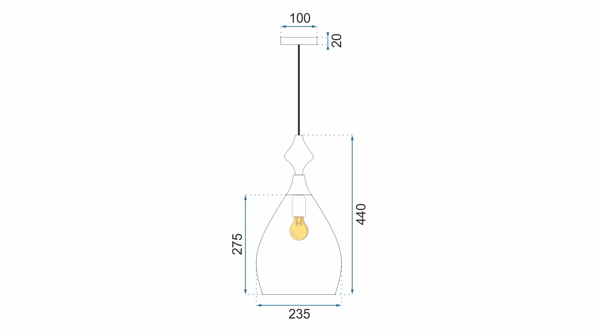 Lampada Da Soffitto Di Vetro Amber APP432-1CP