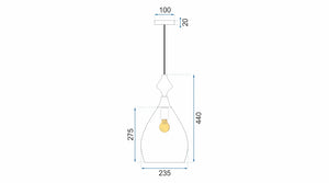 Lampada Da Soffitto Di Vetro Amber APP432-1CP