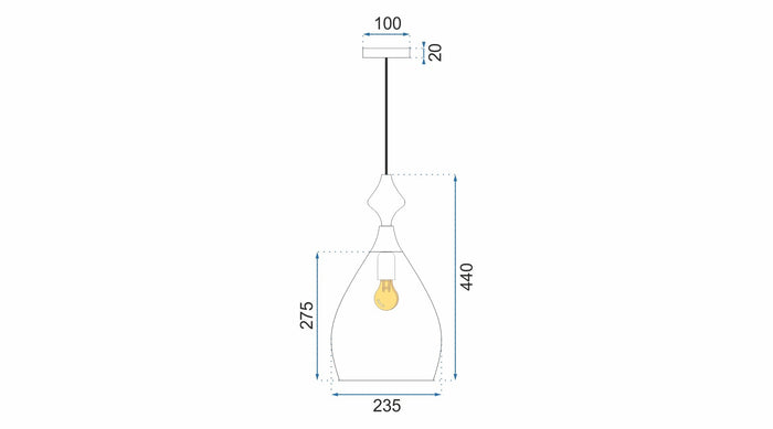 Lampada Da Soffitto Di Vetro Amber APP432-1CP