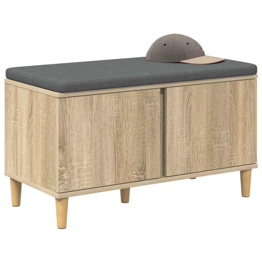 Panca per ingresso con cuscino Rovere Sonoma 80 x 38 x 46 cm 891530