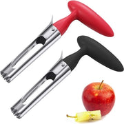 Set di 2 pezzi di forchette per mele in acciaio inox 304 - Facile da utilizzare per verdure e frutta - Rosso/Nero Pezzettante per mele
