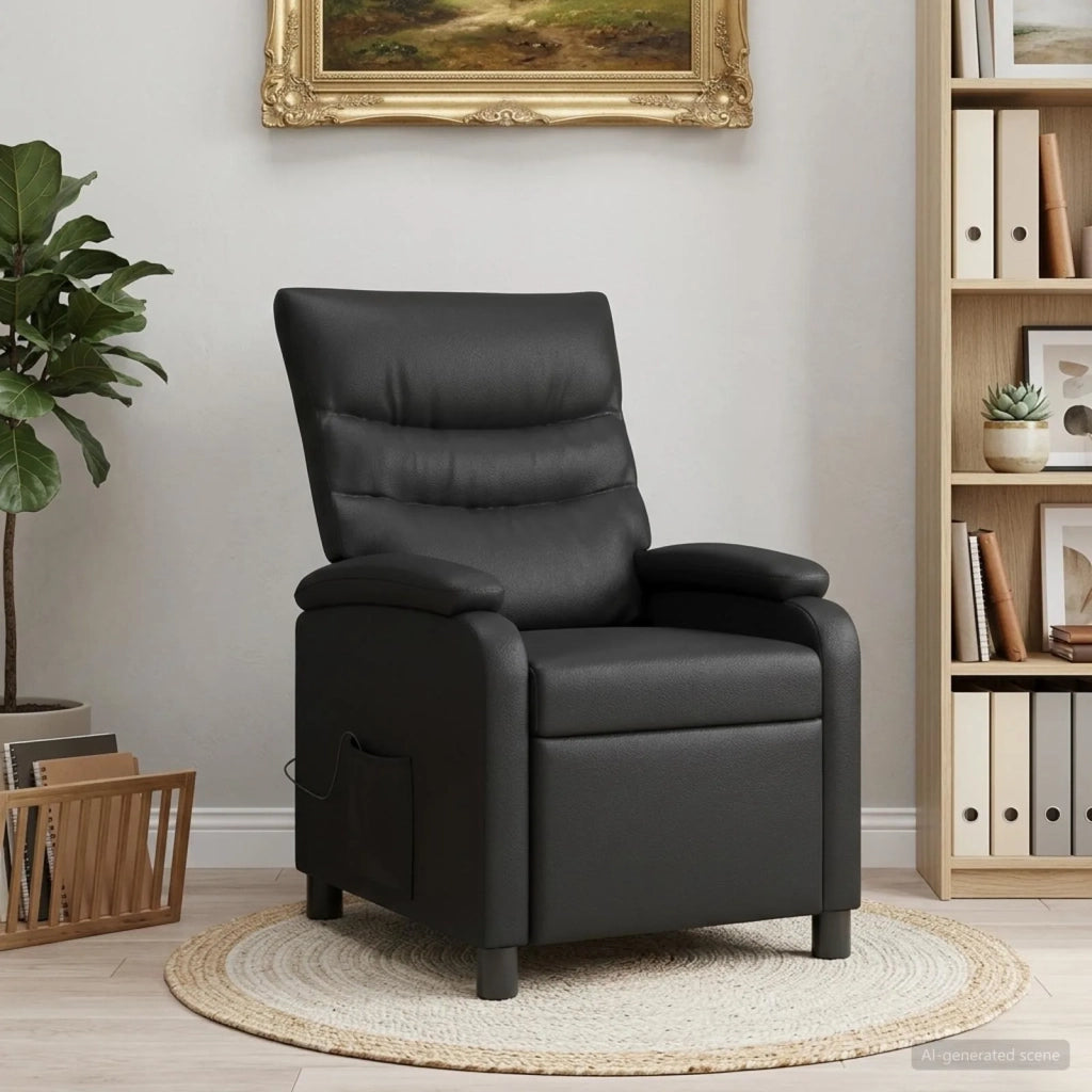 Divano Sedia-Poltrona Massaggiante Nero Similpelle 246217