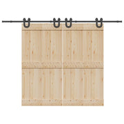 vidaXL Kit di Binari per Porte Scorrevoli 366 cm Acciaio Nero