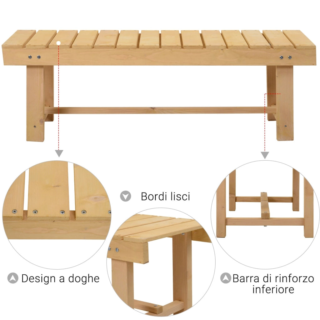 Panchina da Giardino 2 Posti in Legno Abete 110x38x35 cm  Log Abete