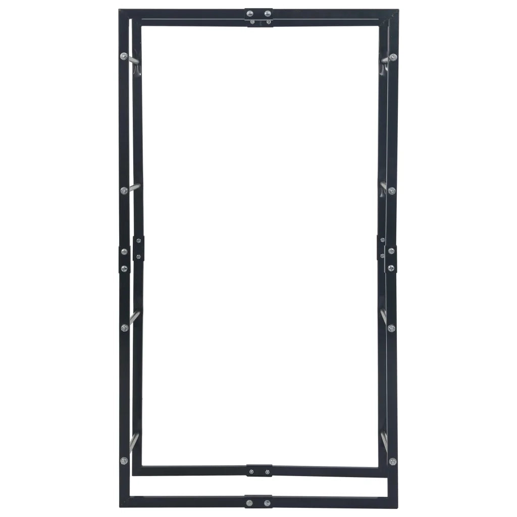 Rastrelliera per Legna da Ardere Nera 80x25x150 cm in Acciaio 286289