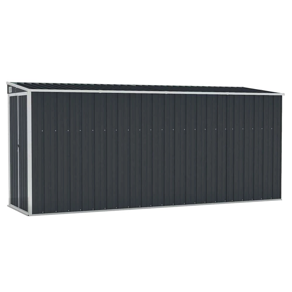 Anthracite-colored Lean-to Shed, 118x382x178 Cm, Galvanized Steel