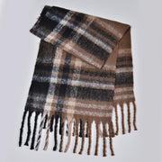 Nuova sciarpa a quadri spessa, elegante e calda, sciarpa lunga con nappe per uomo e donna, perfetta per le coppie.