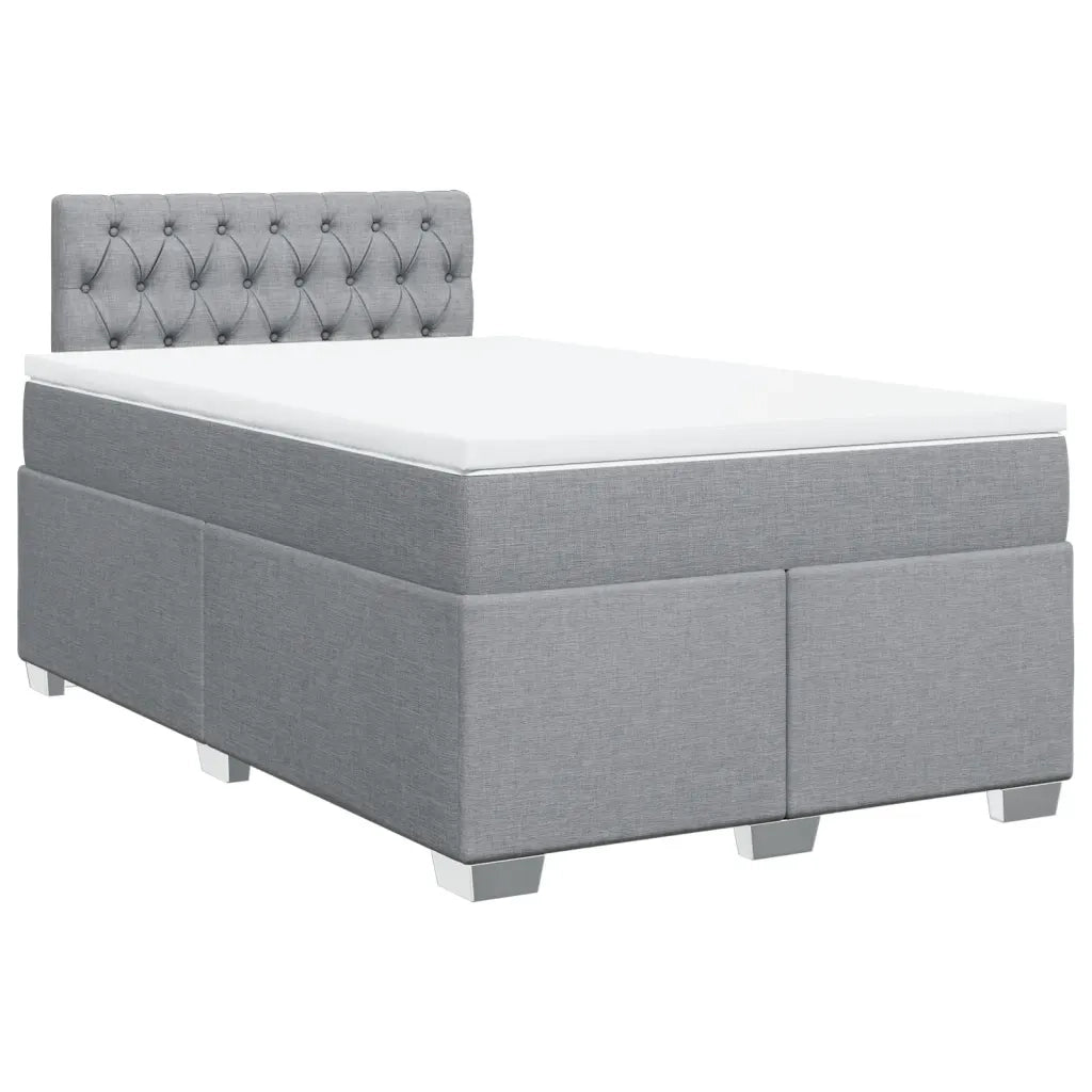 Giroletto a Molle con Materasso Grigio Chiaro 120x200cm Tessuto 3288162