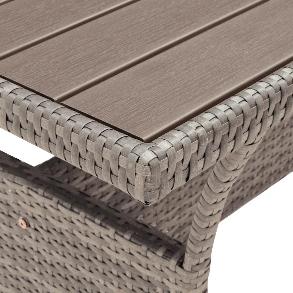 Tavolo da Giardino Grigio 120x70x66 cm in Polyrattan 316584
