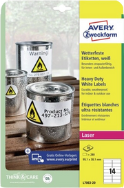 ORIGINAL AVERY Zweckform Etichette Bianco L7063-20 Wasserfeste Etiketten