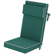 Cuscino sedile 120 x 47 x 9;5 cm idropellente Coscino per sedia con cinghie; poggiatesta; UPF50+ verde
