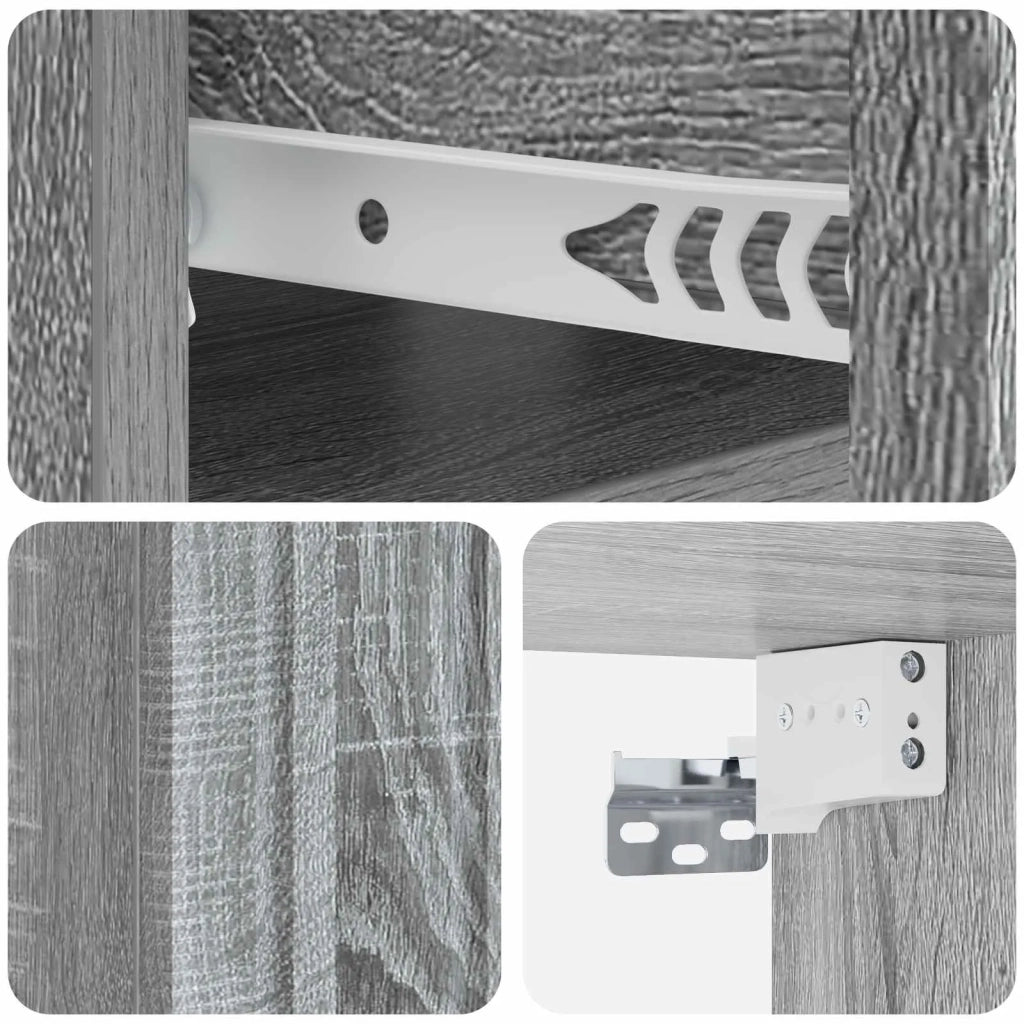 Mobiletto da notte a muro 2 pcs Grigio Sonoma 49 x 34,5 x 24 cm
