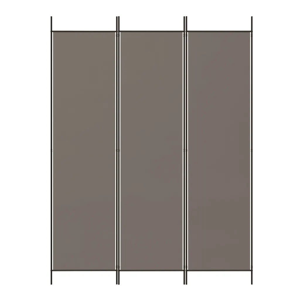 Divisorio a 3 Pannelli Antracite 150x220 cm in Tessuto 350196