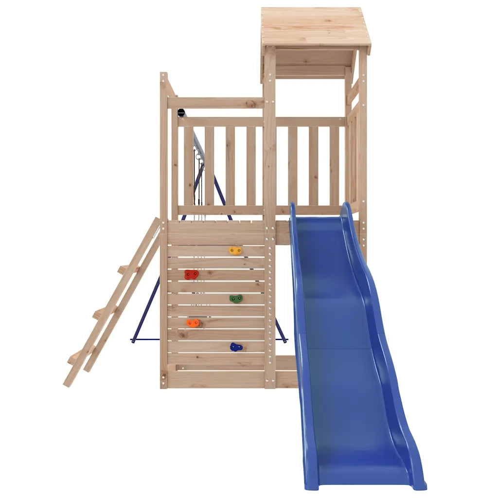 Set da Gioco da Esterno in Legno Massello di Pino