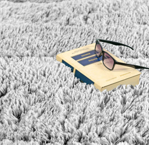 AIO FACTORY 80x120 cm TAPPETO PELOSO ANTISCIVOLO Tappeto morbido grigio chiaro