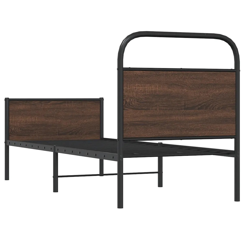 Letto singolo | Letto per adulti | Giroletto senza Materasso Rovere Marrone 80x200cm in Truciolato