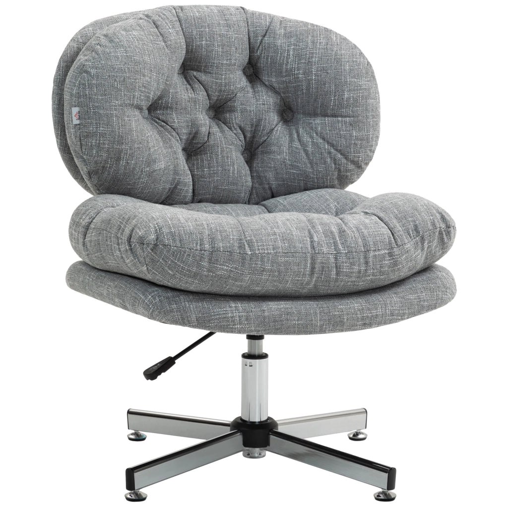 Sedia da ufficio ergonomica con funzione oscillante e altezza regolabile, seduta imbottita in poliestere grigio