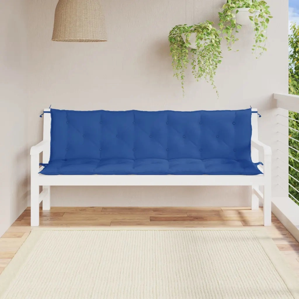 Cuscini per Panca 2 pz-Set di 2 Cuscini per panchina Blu 180x50x7 cm in Tessuto Oxford