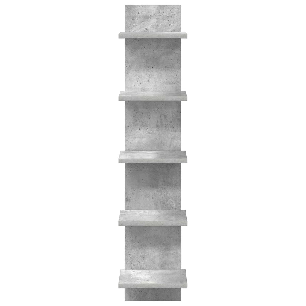 Scaffale da parete 2 pz Grigio Cemento 22 x 15 x 100 cm 8012427