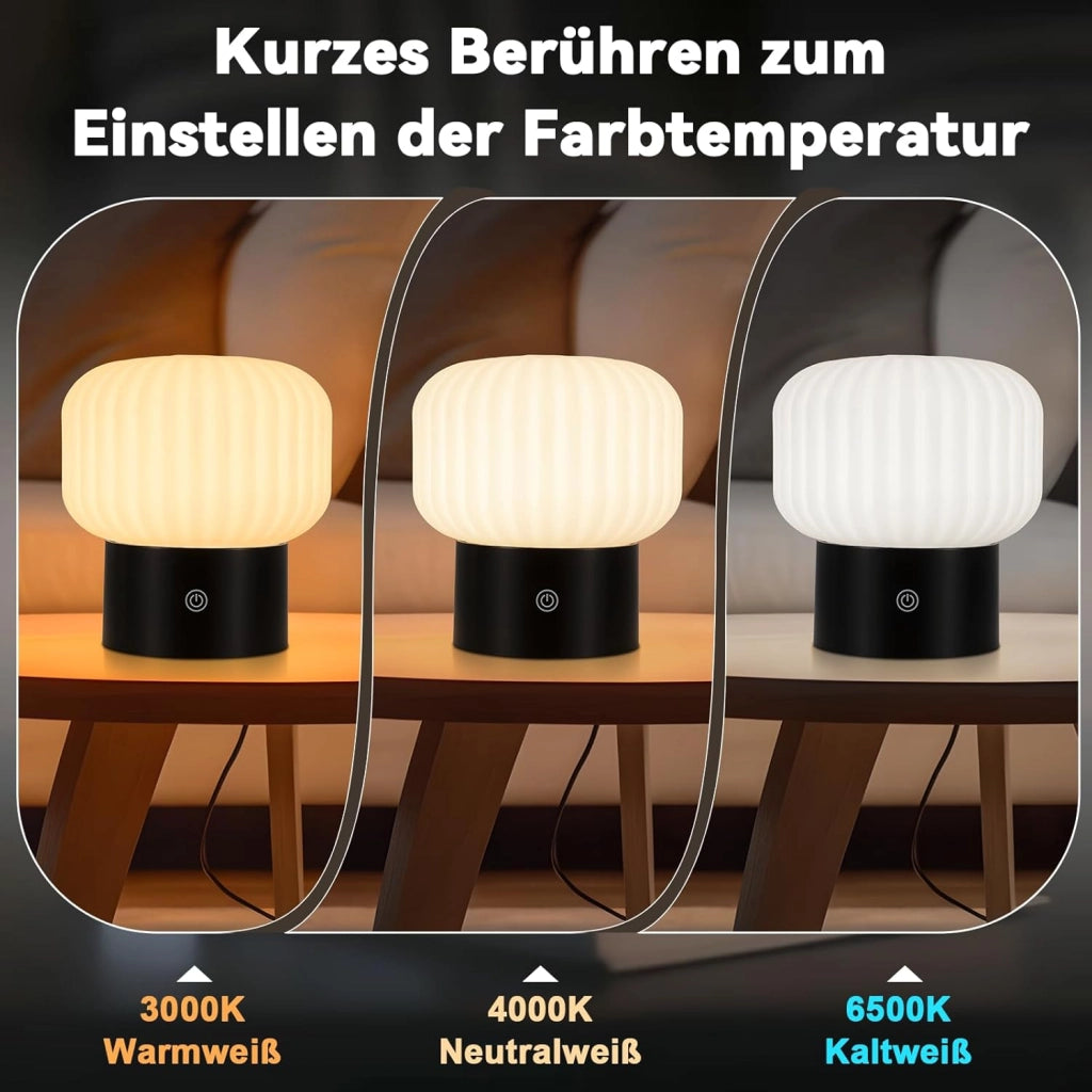 ZMH Lampada da tavolo LED bianca wireless touch dimmerabile ricaricabile per camera letto comodino