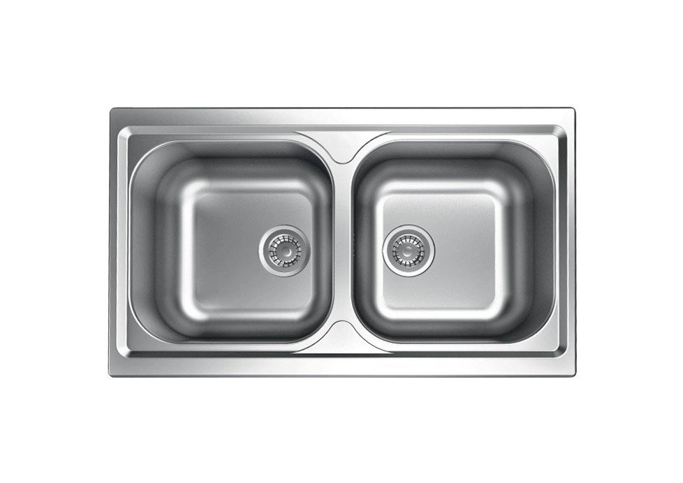 Lavello da incasso in acciaio inox 2 vasche dimensioni 86x50 cm tm862ipc apell