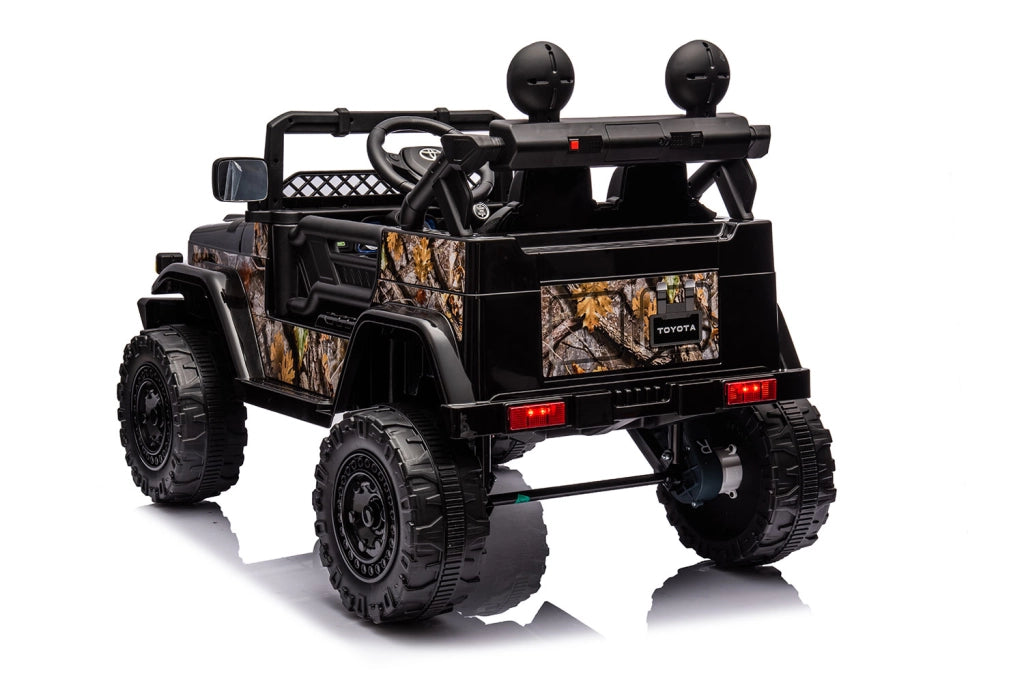 Macchina Elettrica per Bambini 12V Toyota Cruiser Nera Mimetica