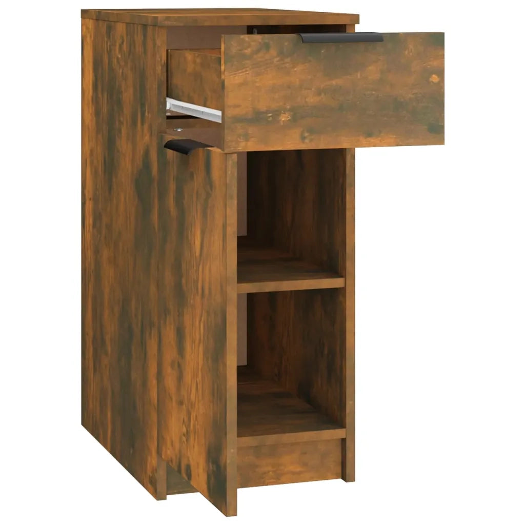 Mobile da ufficio in legno composito effetto rovere affumicato 33,5 x 50 x 75 cm pratico contenitore design moderno 02_0048309