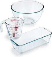 Kit di pasticceria - Misuratore 05L - Bacinella misting 2L - Padella per torte - Vetro borosilicato - Resistente ai graffi - Realizzato in Francia