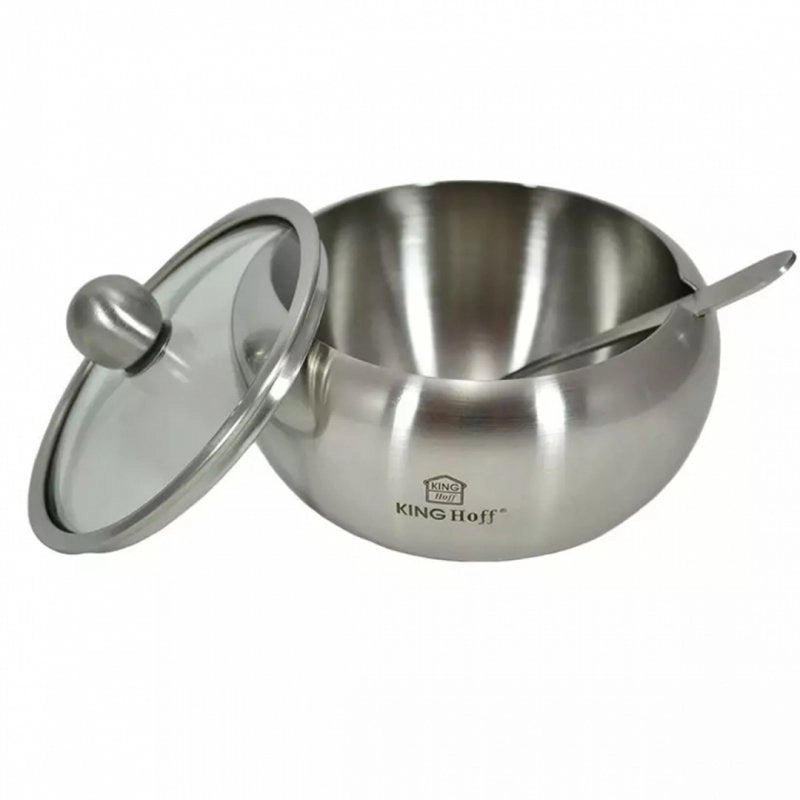 Zuccheriera in acciaio inossidabile con cucchiaio Kinghoff KH-3725 lucida