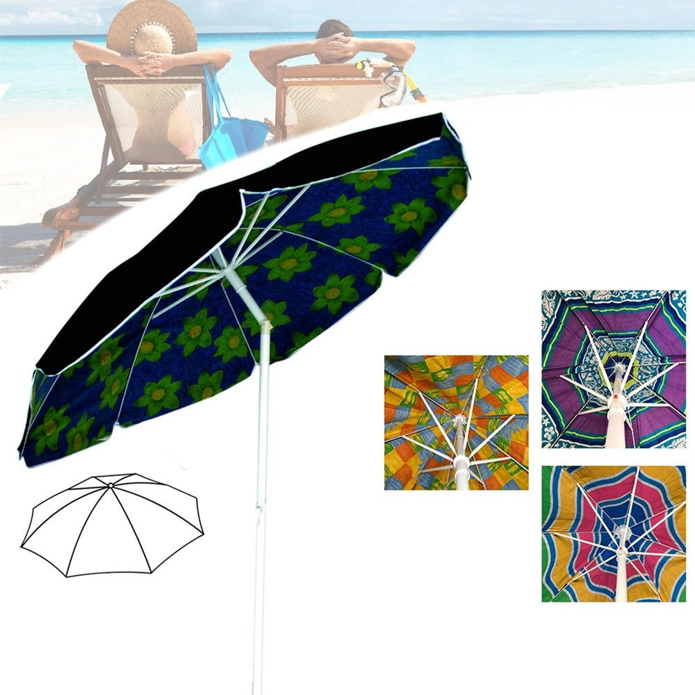 Trade Shop - Ombrellone Da Spiaggia Diametro 200 Cm Antivento Con Snodo + Sacca Con Tracolla -