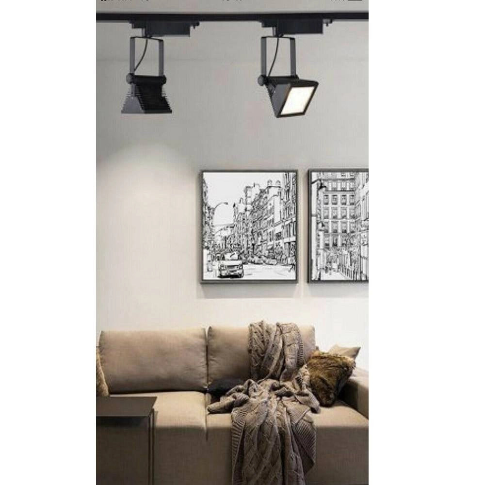 Trade Shop - Faro Proiettore Orientabile 30w Luce 6500k 4000k Faretto Led Cob Binario F30w-6h -
