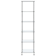 Scaffale a 6 Livelli Trasparente 40x40x160cm in Vetro Temperato CFW4583717