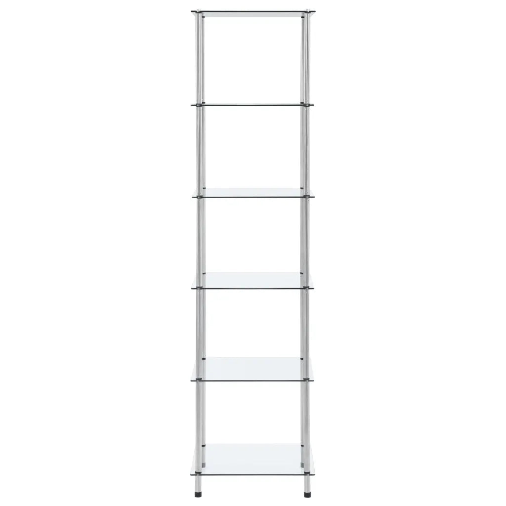Scaffale a 6 Livelli Trasparente 40x40x160cm in Vetro Temperato CFW4583717