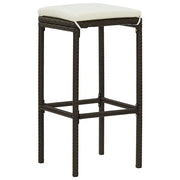 Sgabelli da Bar con Cuscini 6 pz Marroni in Polyrattan 313448