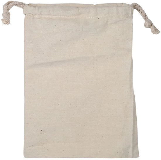 Organizzatore di Cucina in Coton - Tas di Stoccaggio con Corda - Risciacqua - Ecologico - 15x20cm