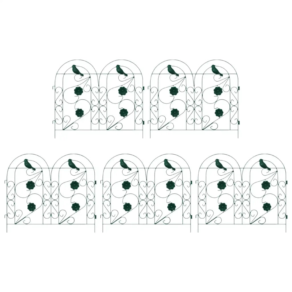 Recinzione per Giardino 5 pz Verde Acciaio CFW3960184