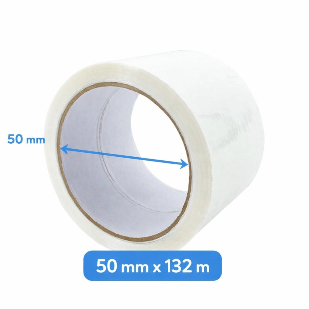 Nastro adesivo silenzioso bianco 50x132m per imballaggio professionale